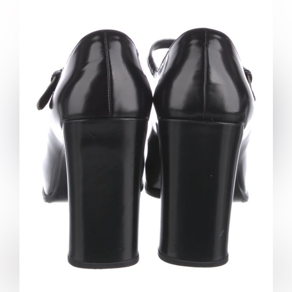 Prada Black Leather Mary Jane Pumps - Size 9 - Picture 4 of 5